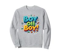 Team Boy Oh Boy! Thème de Sport & Aventure ludique Sweatshirt, Unisexe pour Adultes, Gris Chiné, XXL