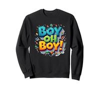 Team Boy Oh Boy! Thème de Sport & Aventure ludique Sweatshirt, Unisexe pour Adultes, Noir, M