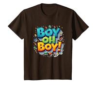 Team Boy Oh Boy! Thème de Sport & Aventure ludique T-Shirt, Enfant, Marron, 2 Ans