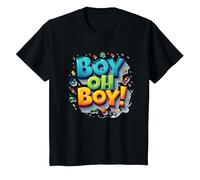 Team Boy Oh Boy! Thème de Sport & Aventure ludique T-Shirt, Enfant, Noir, 6 Ans
