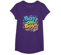 Team Boy Oh Boy! Thème de Sport & Aventure ludique T-Shirt, Fille, Violet, L