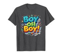 Team Boy Oh Boy! Thème de Sport & Aventure ludique T-Shirt, Homme, Chiné Foncé, M