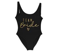 Team Bride pour Femme Maillot de Bain Bride Bikini Bride to be Push up Beach Swimming One Piece Swimsuit Sexy Self Bra Padded Maillot de Bain Sexy sans Manches à imprimé Lettres pour Femme