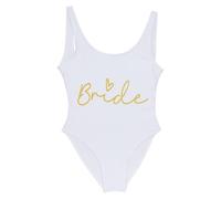 Team Bride pour Femme Maillot de Bain Bride Bikini Bride to be Push up Beach Swimming One Piece Swimsuit Sexy Self Bra Padded Maillot de bain sexy sans manches à imprimé lettres pour femme Confort