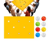 Team Building Game, Hole Tarp Activity Set with 8 Balls Group Outdoor Party Exercise Game Equipment for Home School Yard Beach Park Playground Family Gathering Kids Adults Interactive Fun