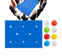 Team Building Game Set, Hole Tarp Group Game, Outdoor Cooperation Training Party Equipment, Teamwork Challenge Play Set, 8 Balls for School Home Yard Beach Park Family Events Use 78.74x57.09 inches