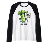 Team Céleri, Mascotte de jus de céleri, légumes amusants Manche Raglan