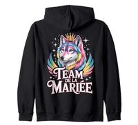 Team de la Mariée Loup Couronne EVJF Mariage Sweat à Capuche