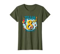 Team Eight : 8 Year Old Birthday Gift Edition T-Shirt, Femme, Olive, S