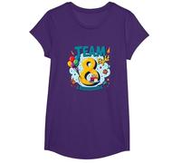 Team Eight : 8 Year Old Birthday Gift Edition T-Shirt, Fille, Violet, S