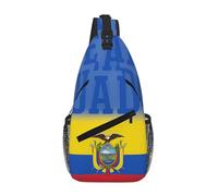 Team Equateur Sac à bandoulière croisé avec impression diagonale pour homme et femme Sac à bandoulière pour voyage randonnée, Noir , Taille unique