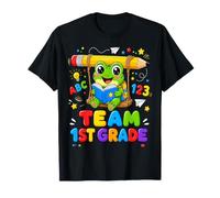 Team First Grade Cute Frog Reading Back to School Classroom T-Shirt