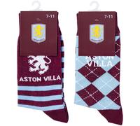 Team Football Officially Licensed Socks 2-Pack Size 7-11 Unisex AVFC Claret UK 7-11 Unisex