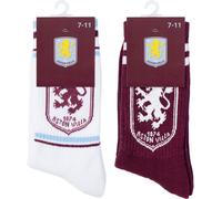 Team Football Officially Licensed Socks 2-Pack Size 7-11 Unisex AVFC Crest UK 7-11 Unisex