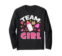 Team Girl Gender Reveal Baby Shower C'est une grossesse chez une fille Manche Longue