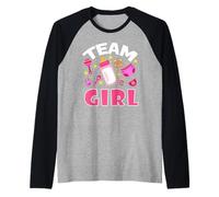 Team Girl Gender Reveal Baby Shower C'est une grossesse chez une fille Manche Raglan