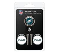 Team Golf 32245 Philadelphia Eagles Divot Kit d'outils avec 3 marqueurs de Balle de Golf Adulte-Unisexe, Multi Team Color, Taille Unique