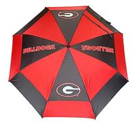 Team Golf NCAA Georgia Bulldogs Parapluie de golf avec fourreau de protection, double auvent, protection contre le vent, bouton d'ouverture automatique 157,5 cm