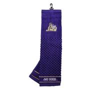Team Golf NCAA James Madison Dukes Serviette de Golf brodée, Motif de Brosse à Carreaux, Logo brodé