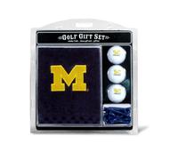 Team Golf NCAA Michigan Wolverines Coffret Cadeau : Serviette de Golf brodée, 3 balles de Golf et 14 Tees de Golf réglementaires de 6 cm, Serviette à Trois Plis 40,6 x 55,9 cm et 100% Coton