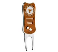 Team Golf NCAA Texas Longhorns Outil de Divot rétractable avec marqueur de Balle magnétique Double Face, Dispose d'un Design breveté à Broche Unique, provoque Moins de dommages aux Verts