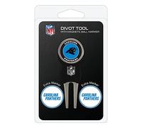 Team Golf NFL Carolina Panthers Lot d'outils de Divot avec 3 marqueurs de Balle de Golf avec 3 marqueurs de Balle de Golf, Les marqueurs sont Amovibles en émail Double Face magnétique