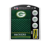 Team Golf NFL Green Bay Packers Coffret Cadeau : Serviette de Golf brodée, 3 balles de Golf et 14 Tees de Golf réglementaires de 6 cm, Serviette à Trois Plis 40,6 x 55,9 cm et 100% Coton