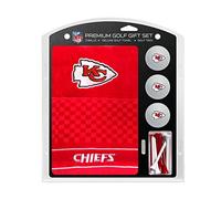 Team Golf NFL Kansas City Chiefs Serviette brodée, 3 balles et Ensemble de t-Shirt - Coffret Cadeau avec Serviette à Trois Plis 40,6 x 55,9 cm et 14 Tees 6,4 cm réglementaire