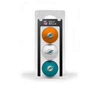 Team Golf NFL Miami Dolphins 3 Lot de 3 balles de Golf de Taille réglementaire, Impression d'équipe en Couleur Durable