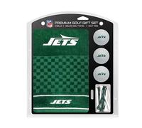 Team Golf NFL New York Jets Coffret Cadeau : Serviette de Golf brodée, 3 balles de Golf et 14 Tees de Golf réglementaires de 6,4 cm, Serviette à Trois Plis 40,6 x 55,9 cm et 100% Coton