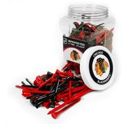 Team Golf NHL Chicago Blackhawks Pot de 175 Tees de Golf de 6,4 cm, Taille réglementaire, Couleurs d'équipes Multiples