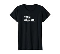 Team Graham - Nom T-Shirt Graphique avec Valeur, Femme, Noir, L