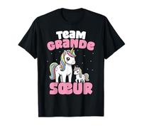 Team Grande Sœur Licorne Mignonne Cadeau Fratrie Fille T-Shirt