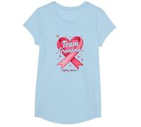 Team Grandma Toddler Soutien de Sensibilisation au Cancer du Sein T-Shirt, Fille, Bleu Céleste, M