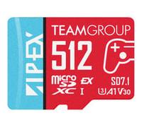 TEAMGROUP APEX Carte 512B pour Nintendo Swith2 Micro SDXC Express UHS-I U3 A1 V30, R/W jusqu'à 800/700 Mo/s avec adaptateur TAPMSDE512GIV30A102