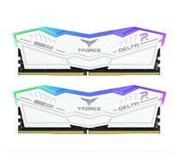 TEAMGROUP T-Force FF4D532G6400HC32ADC01 Delta RGB DDR5 32 Go (2 x 16 Go) 6400 MHz PC5-51200 CL32 Module de mémoire RAM pour ordinateur de bureau Chipset série 600 700 XMP 3.0 Ready White