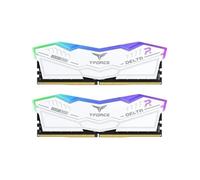 TEAMGROUP T-Force FF4D532G6400HC32ADC01 Delta RGB DDR5 32 Go (2 x 16 Go) 6400 MHz PC5-51200 CL32 Module de mémoire RAM pour ordinateur de bureau Chipset série 600 700 XMP 3.0 Ready White