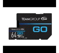 Team Group MicroSDXC 64Go UHS-I Classe 10 (TGUSDX64GU303) - Vitesse Lecture 90 Mo/s, Ecriture 45 Mo/s - Noir/Bleu - Dimensions 11x15x1 mm