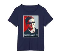 Team Jean Luc Mélenchon JLM drôle T-Shirt, Femme Grandes Tailles, Bleu Marine, 5X