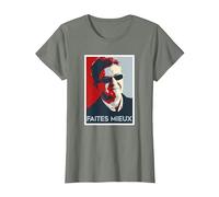 Team Jean Luc Mélenchon JLM drôle T-Shirt, Femme, Vert Kaki chiné, XS
