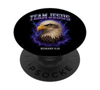 Team Jesus Funny Bald Eagle Romans 8:18 Christian PopSockets PopGrip Adhésif