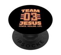 Team Jesus Jersey 3 Son nom est Power Healing Life PopSockets PopGrip Adhésif