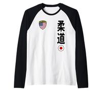 Team Judo USA Flag Kanji Japanese Martial Arts Manche Raglan