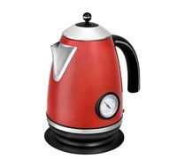 Team Kalorik Bouilloire Electrique sans Fil 1.7 Litre en Inox, 2000 W, Indicateur de température, Rouge, TKG JK 1046 R