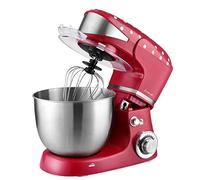Team Kalorik Robot Pâtissier avec Bol Inox 5 litres, 6 vitesses, 4 accessoires, 1 000 W, Rouge/Blanc, TKG M 3014