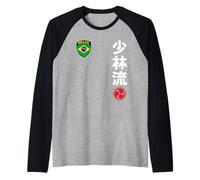 Team Karate Shorin Ryu Brazil Flag Japanese Martial Arts Manche Raglan