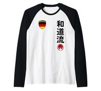 Team Karate Wado RYU German Flag Kanji Japanese Martial Arts Manche Raglan