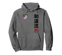 Team Karate Wado RYU USA Flag Kanji Japanese Martial Arts Sweat à Capuche