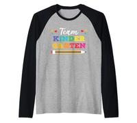 Team Kindergarten Funny Back to School for Kids Manche Raglan