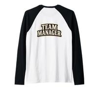 Team Manager Mens Women Back Side Text Manche Raglan